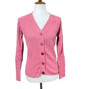 Talbots Pink Cable Knit Women's Sweater Size Large